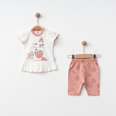 Summer Drink Girls Shorts 2-Piece Set 3-9M Hoppidik 2017-2357 Пыльная роза