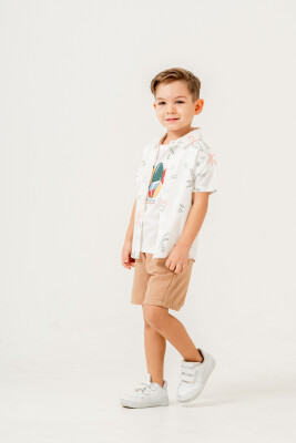 Sunny Printed Shirt 3-Piece Boys Suit 2-5Y Sani 1068-30049 Молочно-кофейный