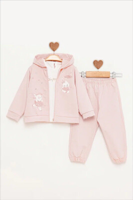 TINY RABBIT EMBROIDERED TRACKSUIT BabyRose 9-24 M BabyRose 1002-7810 Пудра