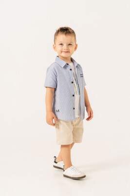 Traveles Printed Shirt 3-Piece Boys Suit 2-5Y Sani 1068-30017 Темно голубой 