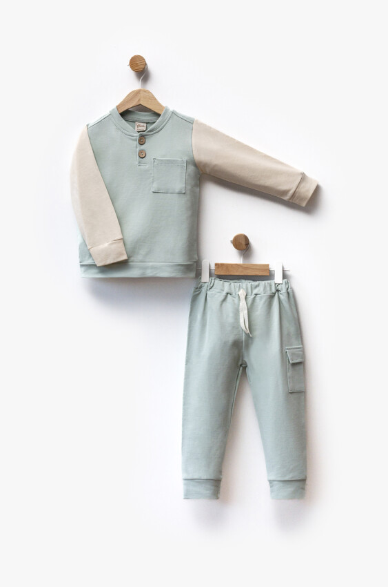 Two-Tone and Pocket Sweat Pants Two-Piece Set 2-5Y Flexi Baby 2063-217614 - 1