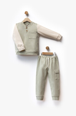 Two-Tone and Pocket Sweat Pants Two-Piece Set 2-5Y Flexi Baby 2063-217614 - 2