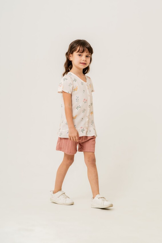 V-Neck Blouse 2-Piece Girls Set 2-5Y Sani 1068-30077 - 2