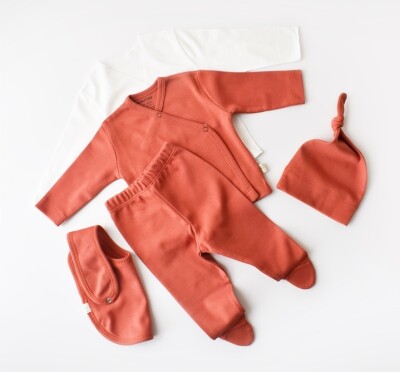 Wholesale 100% Organic Cotton Baby 5-Piece Newborn Set 0-3M Baby Cosy 2022-CSY5505 - BabyCosy