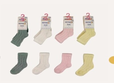 Wholesale 12pcs Baby Girl Socks 12-18M Defne 1064-DFN1B-K001-23(12-18) - Defne