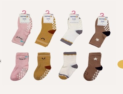 Wholesale 12pcs Baby Girl Socks 12-18M Defne 1064-DFN1B-K005-24(12-18) - Defne