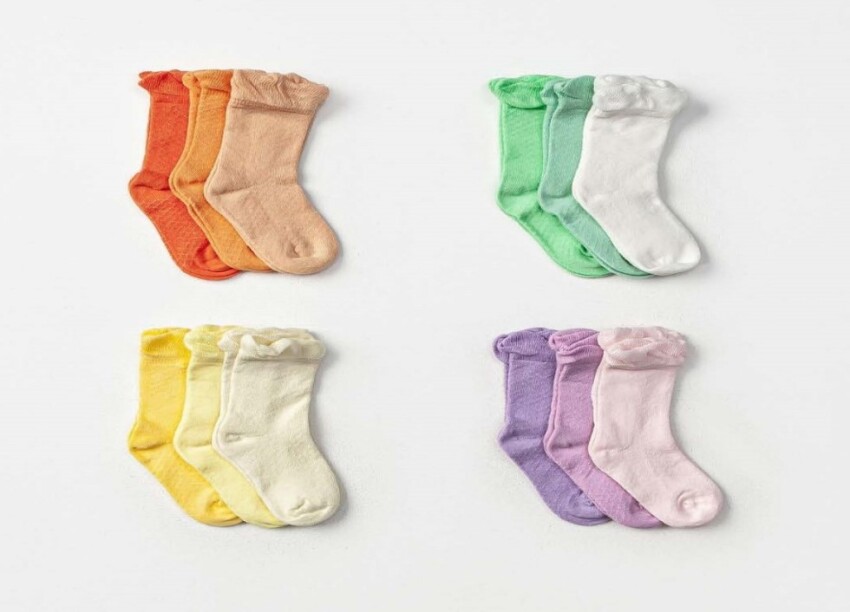 Wholesale 12pcs Baby Girl Socks 12-18M Defne 1064-DFN3-K036-23(12-18) - 1