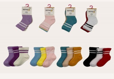 Wholesale 12pcs Baby Girl Socks 12-18M Defne 1064-DFN3-K038-23(12-18) - Defne