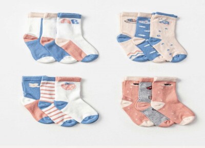 Wholesale 12pcs Baby Girl Socks 18-24M Defne 1064-DFN3-K026-22(18-24) - Defne