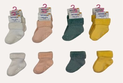 Wholesale 12pcs Baby Girl Towel Socks 12-18M Defne 1064-DFN1H-K003-24(12-18) - Defne