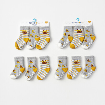 Wholesale 12pcs Boy's Terry Non Slip Socks 3-4Y Defne 1064-DFN3-U002-23(3-4) - 1