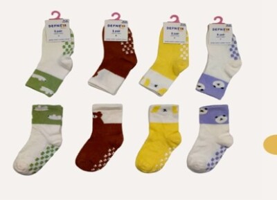 Wholesale 12pcs Girl's Socket Anti-Slip Socks 3-4Y Defne 1064-DFN1B-K004-24(3-4) - Defne