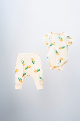 Wholesale 2-Piece Baby Body and Pants 3-24M Moi Noi 1058-MN60181 Beige - Ice Cream
