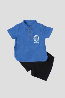 Wholesale 2-Piece Baby Boys Muslin T-Shirt and Shorts Set 6-24M Kidexs 1026-65112 - 1