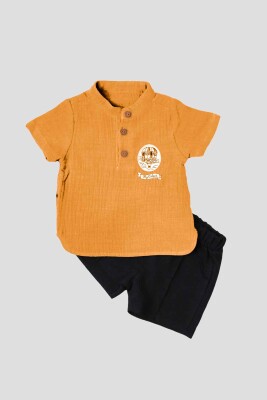 Wholesale 2-Piece Baby Boys Muslin T-Shirt and Shorts Set 6-24M Kidexs 1026-65112 - Kidexs (1)