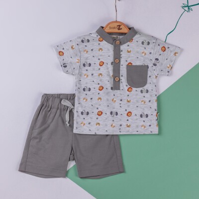 Wholesale 2-Piece Baby Boys T-shirt and Shorts Set 6-18M BabyZ 1097-4715 Серый 