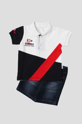 Wholesale 2-Piece Baby Boys T-Shirt Set with Denim Capri 6-24M Kidexs 1026-35052 - 1
