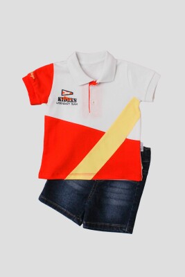 Wholesale 2-Piece Baby Boys T-Shirt Set with Denim Capri 6-24M Kidexs 1026-35052 - 3