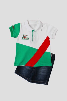 Wholesale 2-Piece Baby Boys T-Shirt Set with Denim Capri 6-24M Kidexs 1026-35052 - 4