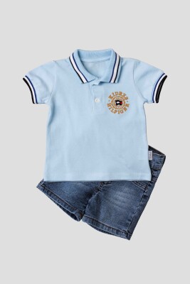 Wholesale 2-Piece Baby Boys T-Shirt Set with Denim Capri 6-24M Kidexs 1026-35057 - 1