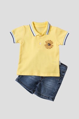 Wholesale 2-Piece Baby Boys T-Shirt Set with Denim Capri 6-24M Kidexs 1026-35057 - 2