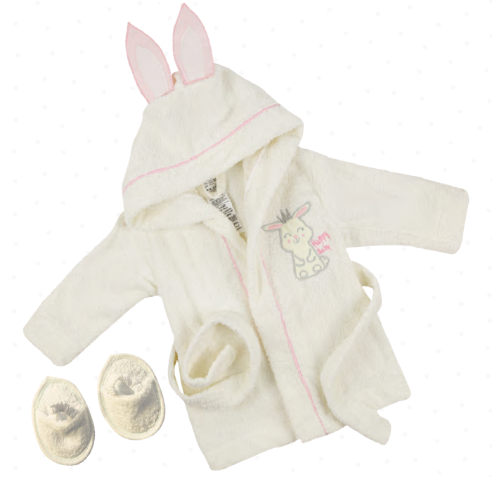 Wholesale 2-Piece Baby Girls Bathrobe Set 0-24M Bebek Evi 1045-BEVİ 1105 - 1