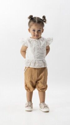 Wholesale 2-Piece Baby Girls Blouse Set With Shorts 6-18M Wecan 1022-23219 Коричневый 