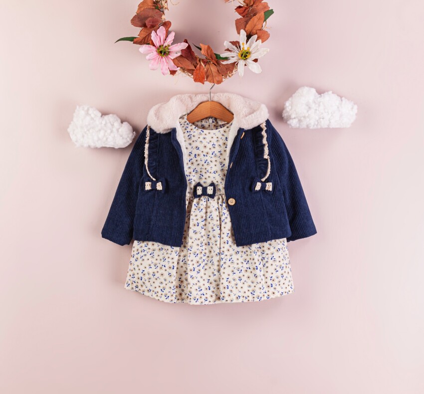 Wholesale 2-Piece Baby Girls Dress and Jacket Set 9-24M BabyRose 1002-4304 - 2