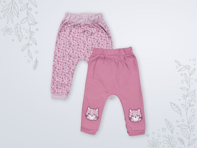 Wholesale 2-Piece Baby Girls Pants Set 3-18M Miniworld 1003-16462 Нежно-темно фиолетовый 