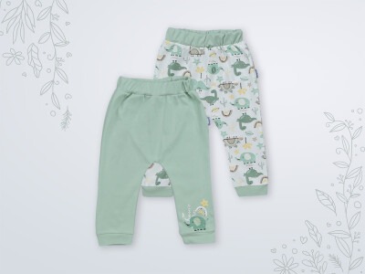 Wholesale 2-Piece Baby Pants Set 3-18M Miniworld 1003-16447 Зелёный миндаль 