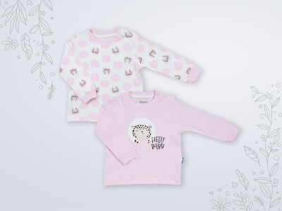 Wholesale 2-Piece Baby Sweatshirt Set 3-18M Miniworld 1003-16467 Розовый 