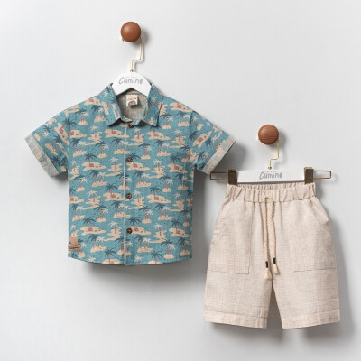 Wholesale 2-Piece Boys Set with Shirts and Shorts 2-5Y Cumino 1014-CMN3414 - Cumino
