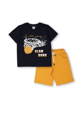 Wholesale 2-Piece Boys T-shirt and Shorts Set 3-6Y Elnino 1025-22105 Темно-синий