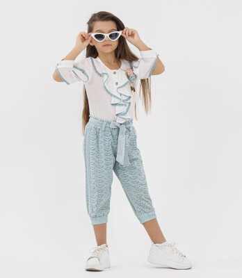 Wholesale 2-Piece Girls Blouse and Pants Set 6-10Y Miss Lore 1055-5124 - Miss Lore