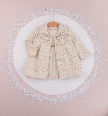 Wholesale 2-Piece Girls Jacket Set With Dress 1-4Y BabyRose 1002-4251 Экрю