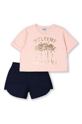 Wholesale 2-Piece Girls T-shirt Set with Shorts 8-14Y Elnino 1025-22253 - Elnino