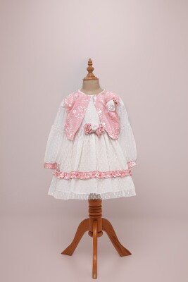 Wholesale 2-Piece Girls Tulle Dress with Bolero Set 1-4Y BabyRose 1002-4081 Розовый 