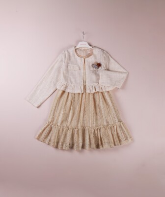 Wholesale 2-Piece Girls Tulle Dress with Jacket 5-8Y BabyRose 1002-4098 - Babyrose