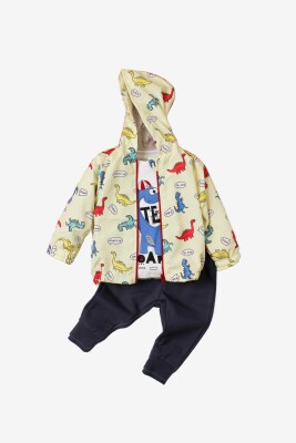 Wholesale 3-Piece Baby Boys Raincoat Set with Sweatpants and T-shirt 9-24M Kidexs 1026-90094 - Kidexs