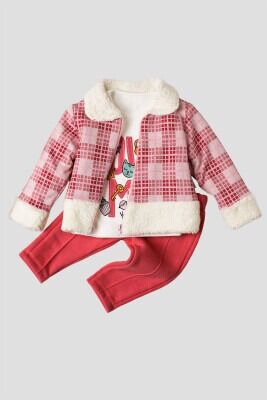 Wholesale 3-Piece Baby Girls Set with Welsoft Cardigan, Pants and Long Sleeve T-shirt 9-24M Kidexs 1 - 2