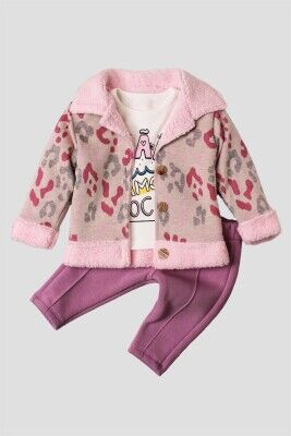 Wholesale 3-Piece Baby Girls Set with Welsoft Cardigan, Pants and Long Sleeve T-shirt 9-24M Kidexs 1 - 1