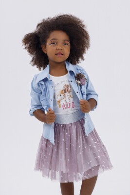 Wholesale 3-Piece Girl Skirt Set with Jacket and T-shirt 2-6Y Miss Lore 1055-5311 - Miss Lore