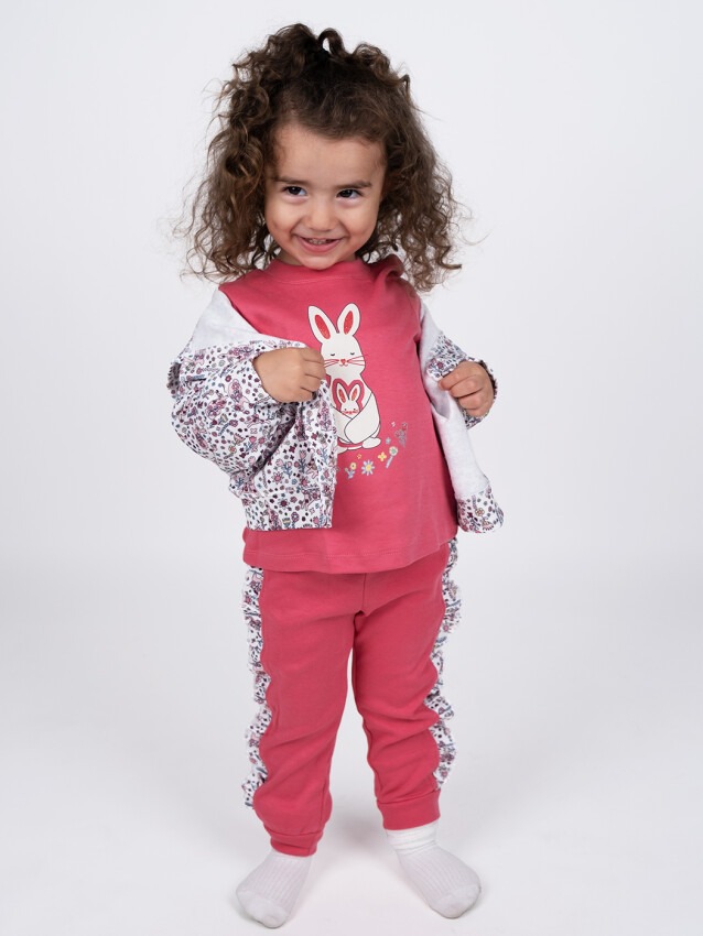 Wholesale 3-Piece Girls Cardigans Set with Pants and Sweat 6-24M Baby Serkon&Kids 1084-M0602 - 2