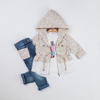 Wholesale 3-Piece Girls Jacket Body and Denim Pants 2-6Y Miss Lore 1055-5516 - 1