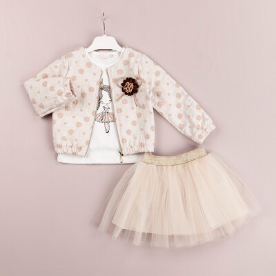 Wholesale 3-Piece Girls Jacket Set with Tulle Skirt and T-Shirt 1-4Y BabyRose 1002-4164 - Babyrose (1)