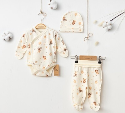 Wholesale 3-piece Set of Baby Boy Bodysuit, Pants, and Hat 0-3M Ciccimbaby 1043-5032 - Ciccimbaby