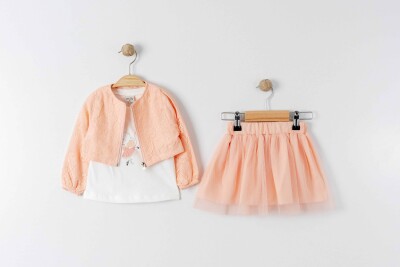 Wholesale 3-Pieces Jacket, T-shirt and Skirt Set 1-4Y Eray Kids 1044-13308 - 4