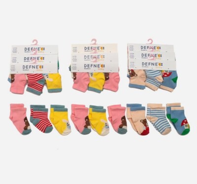 Wholesale 36-Piece Newborn Baby SocksDefne 1064-DFNB-K026-21 - Defne