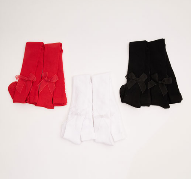 Wholesale 6-Piece Girls Tights with Ribbon Detailed Defne 1064-ÇKLT-022-23(3-4) - 1