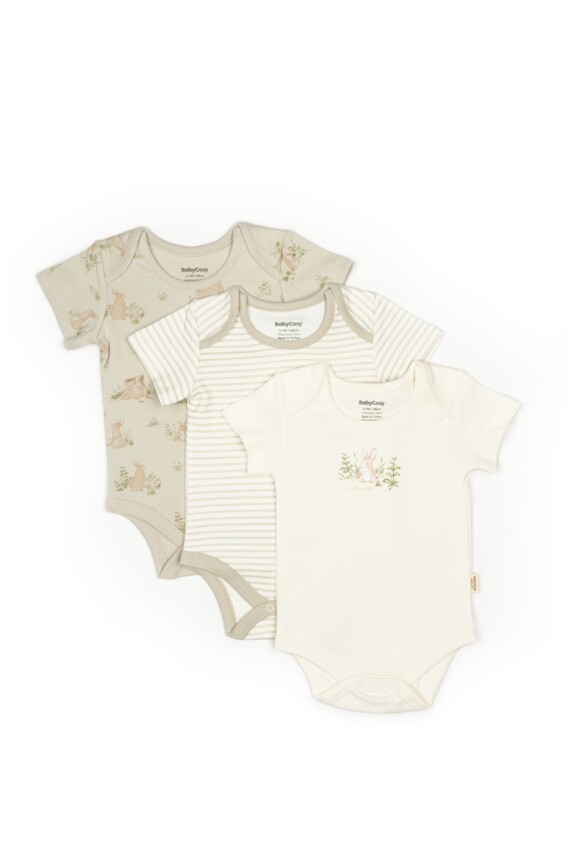 Wholesale Bab Unisex 3-Piece Short Sleeve Body Set with Box 0-9M BabyCosy 2022-CSY5764 - 1